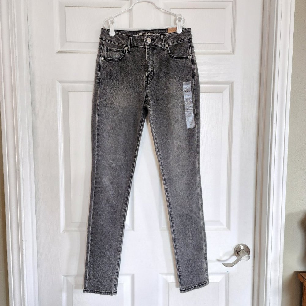 American Eagle High Rise Stretch Skinny Gray Jeans